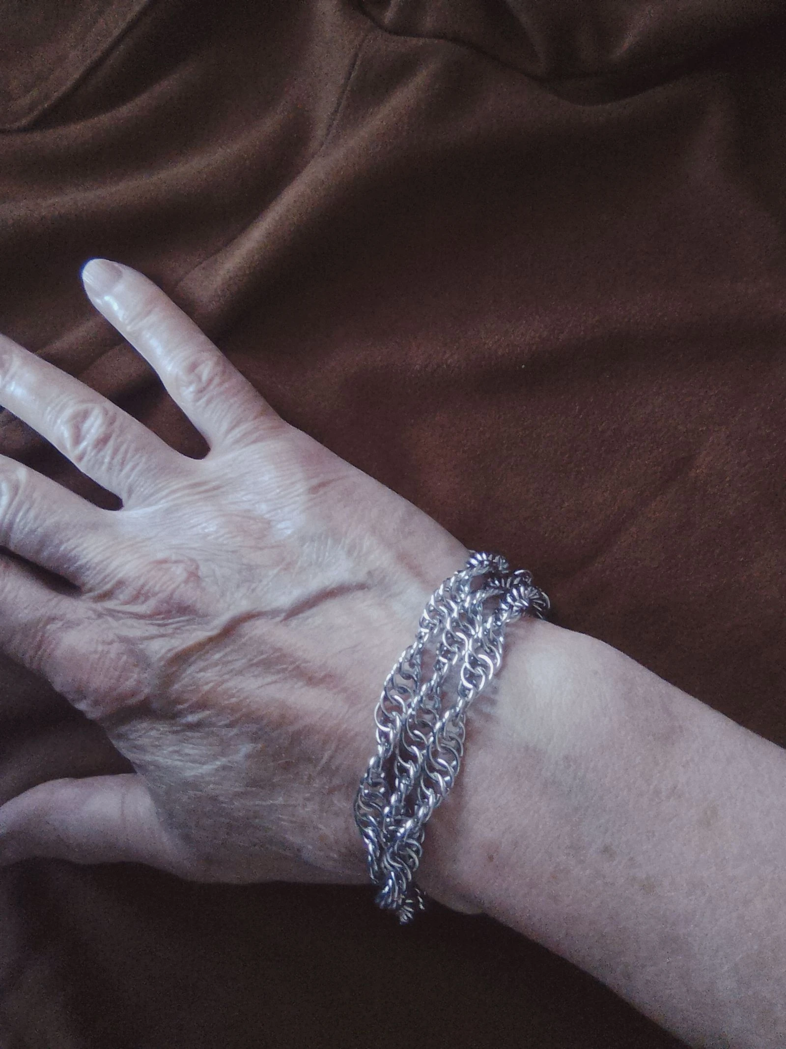 Bracelet manchette 3 rangs chainmail Persan "spirale"